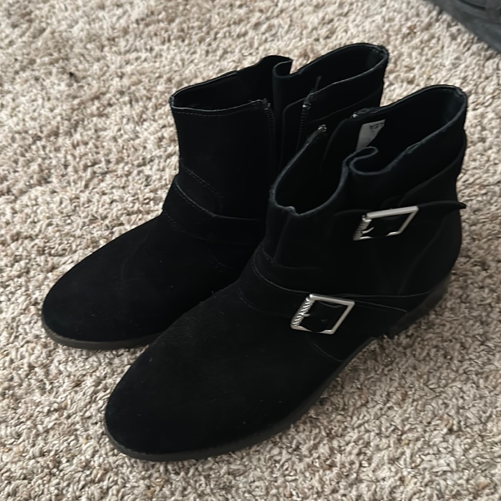 Susina Water-Resistant Suede Booties